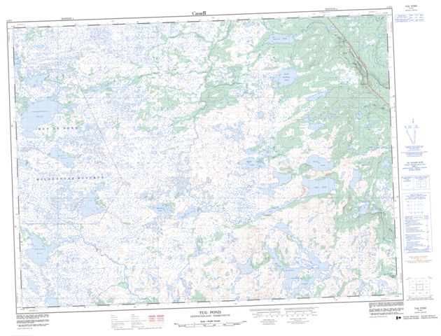 Tug Pond Topographic map 002D01 at 1:50,000 Scale