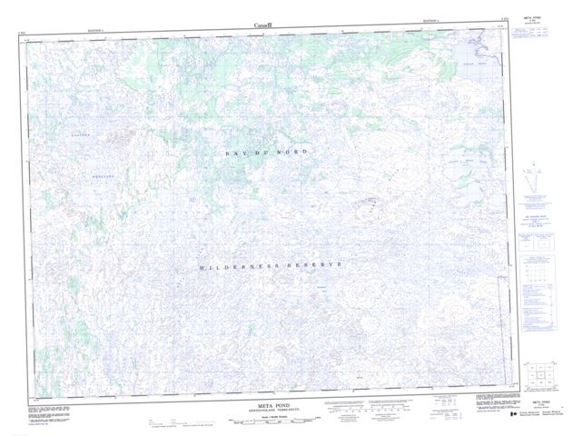Meta Pond Topographic map 002D02 at 1:50,000 Scale
