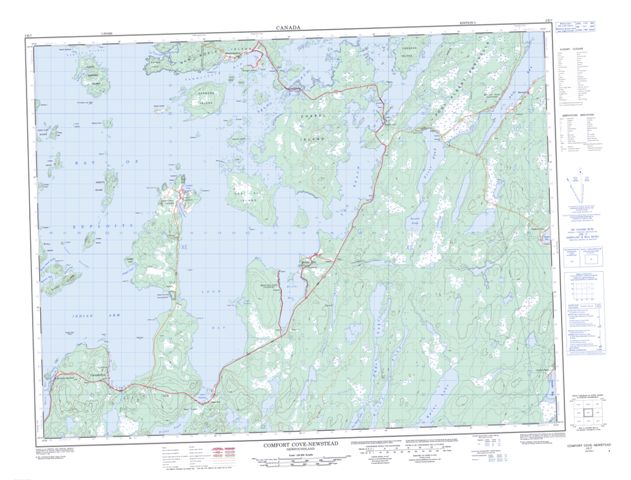 Comfort Cove-Newstead Topographic map 002E07 at 1:50,000 Scale