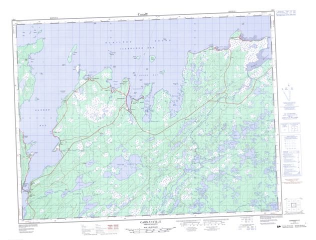 Carmanville Topographic map 002E08 at 1:50,000 Scale