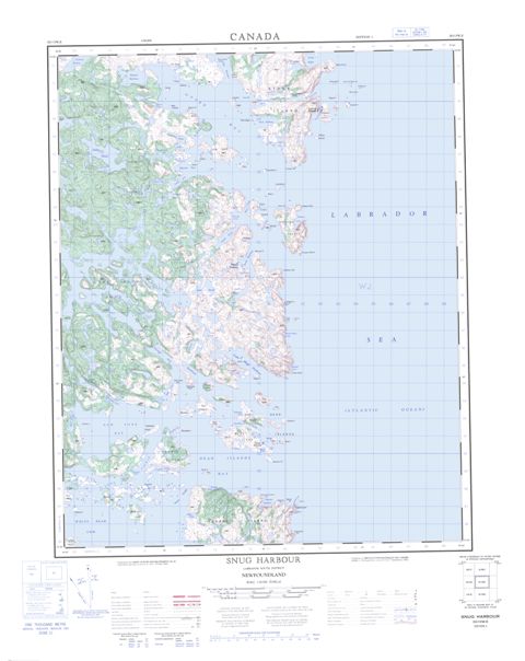 Snug Harbour Topographic map 003D13 at 1:50,000 Scale