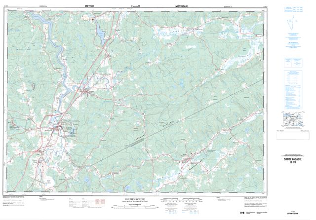 Shubenacadie Topographic map 011E03 at 1:50,000 Scale