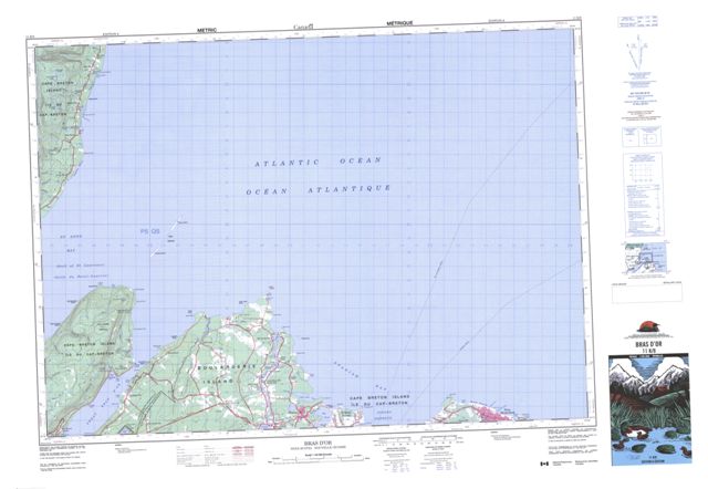 Bras D'Or Topographic map 011K08 at 1:50,000 Scale
