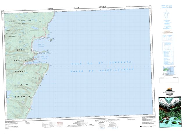Ingonish Topographic map 011K09 at 1:50,000 Scale
