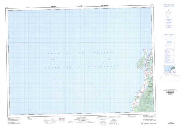 Cheticamp Topographic map 011K11 at 1:50,000 Scale