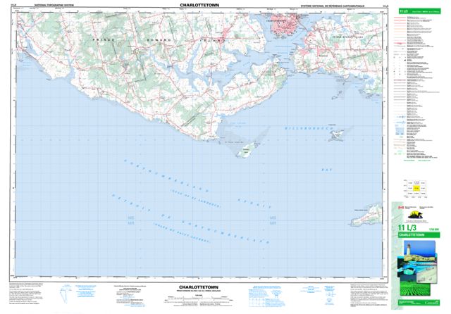 Charlottetown Topographic map 011L03 at 1:50,000 Scale