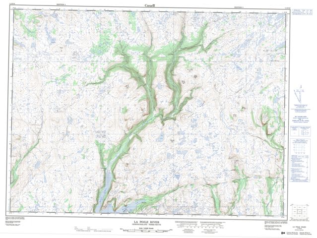 La Poile River Topographic map 011O16 at 1:50,000 Scale