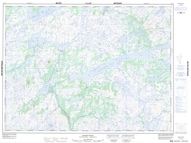 Burnt Pond Topographic map 012A03 at 1:50,000 Scale