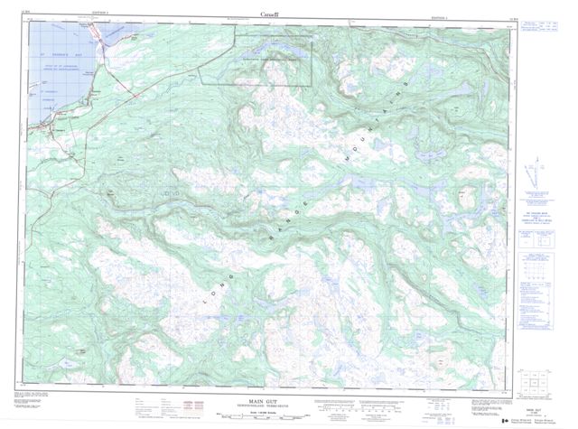 Main Gut Topographic map 012B08 at 1:50,000 Scale