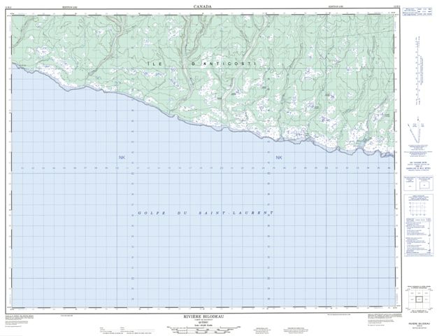 Riviere Bilodeau Topographic map 012E02 at 1:50,000 Scale