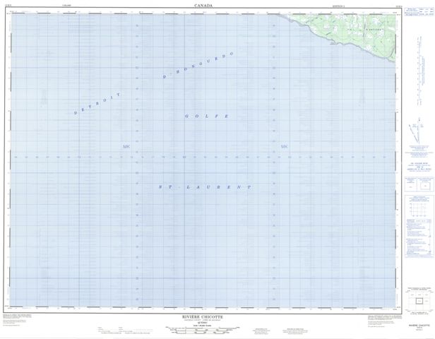 Riviere Chicotte Topographic map 012E03 at 1:50,000 Scale