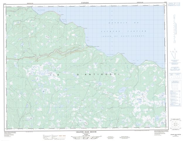 Grande Baie Broom Topographic map 012E08 at 1:50,000 Scale