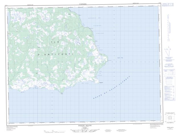 Pointe Heath Topographic map 012F04 at 1:50,000 Scale