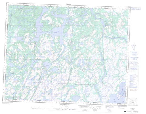 Lac Triquet Topographic map 012J12 at 1:50,000 Scale
