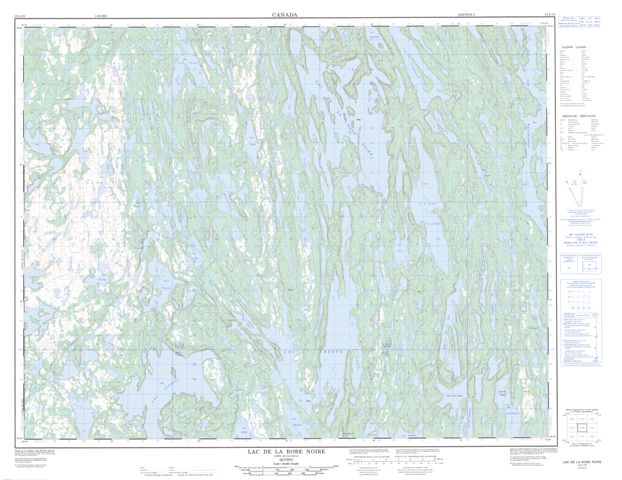 Lac De La Robe Noire Topographic map 012L10 at 1:50,000 Scale