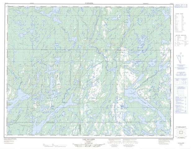 Lac-Allard Topographic map 012L11 at 1:50,000 Scale