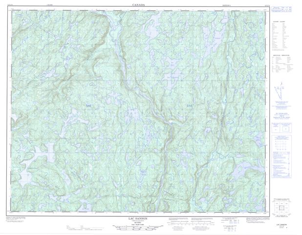 Lac Sanson Topographic map 012L14 at 1:50,000 Scale