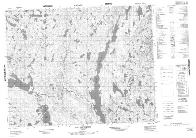 Lac Briconnet Topographic map 012N08 at 1:50,000 Scale