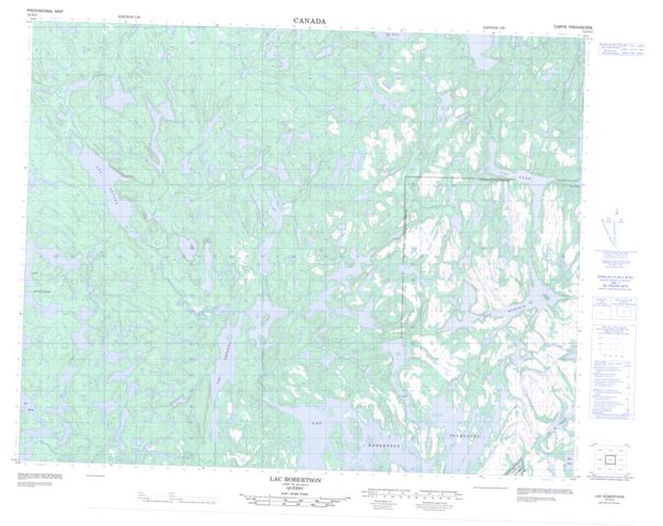 Lac Robertson Topographic map 012O03 at 1:50,000 Scale