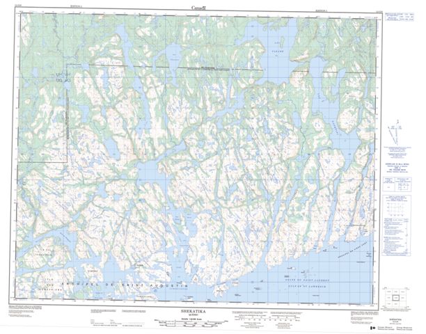 Shekatika Topographic map 012O08 at 1:50,000 Scale
