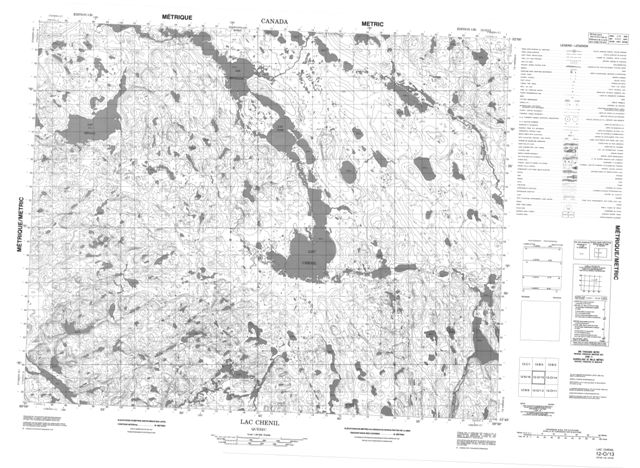 Lac Chenil Topographic map 012O13 at 1:50,000 Scale