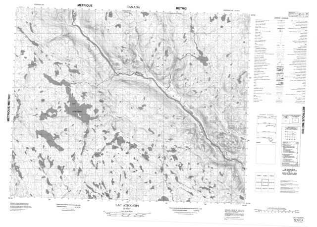 Lac Aticonipi Topographic map 012O14 at 1:50,000 Scale