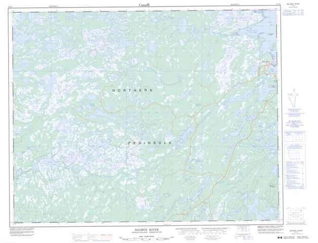 Salmon River Topographic map 012P01 at 1:50,000 Scale