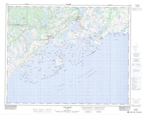 Vieux-Fort Topographic map 012P05 at 1:50,000 Scale