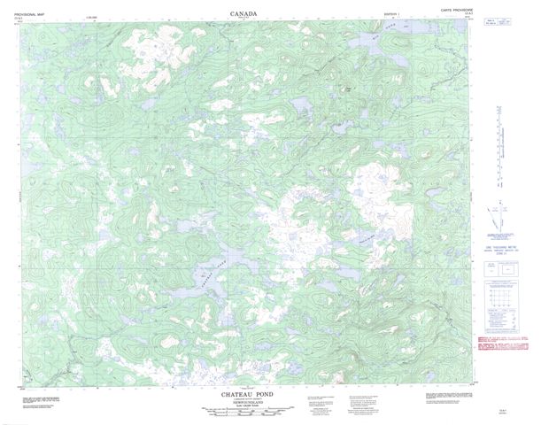 Chateau Pond Topographic map 013A01 at 1:50,000 Scale