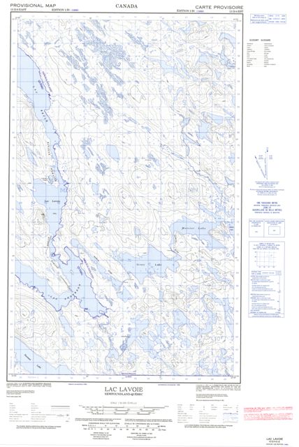 Lac Lavoie Topographic map 013D04E at 1:50,000 Scale