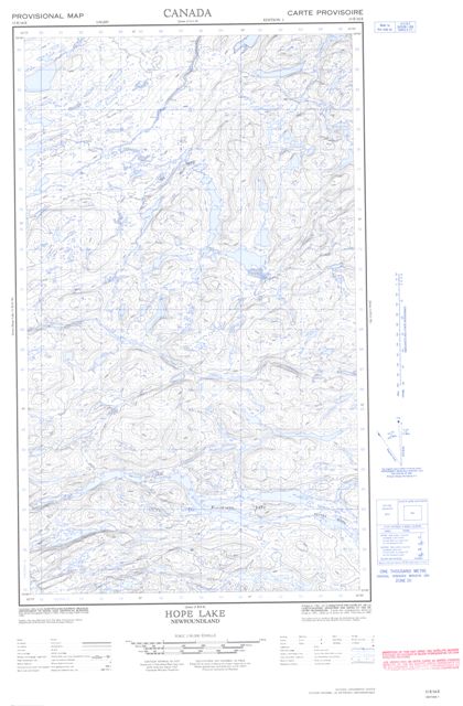 Hope Lake Topographic map 013E16E at 1:50,000 Scale