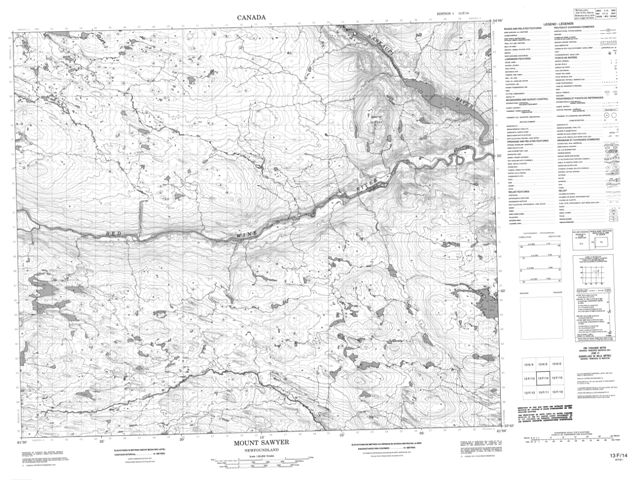 Mount Sawyer Topographic map 013F14 at 1:50,000 Scale