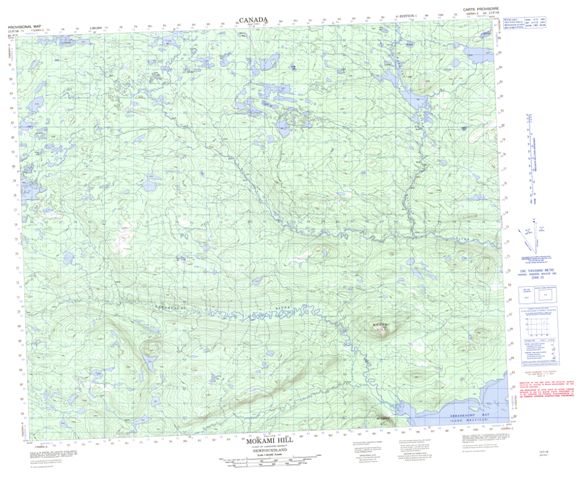 Mokami Hill Topographic map 013F16 at 1:50,000 Scale