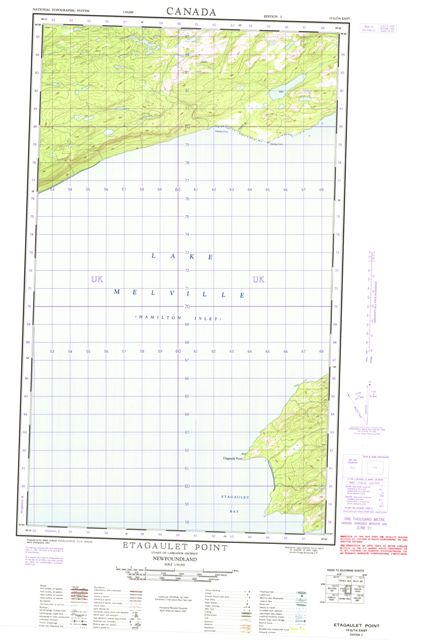 Etagaulet Point Topographic map 013G14E at 1:50,000 Scale