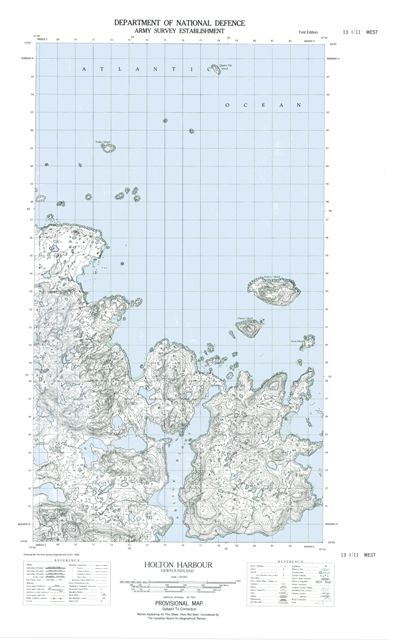 Holton Harbour Topographic map 013I11W at 1:50,000 Scale