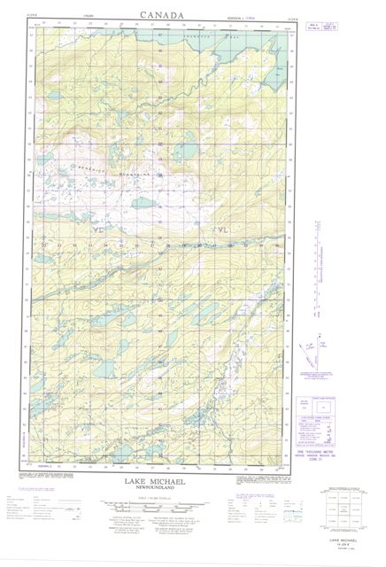 Lake Michael Topographic map 013J09E at 1:50,000 Scale