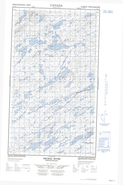 Micmac River Topographic map 013J11E at 1:50,000 Scale