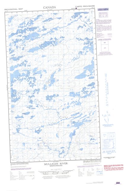Mulligan River Topographic map 013K01E at 1:50,000 Scale