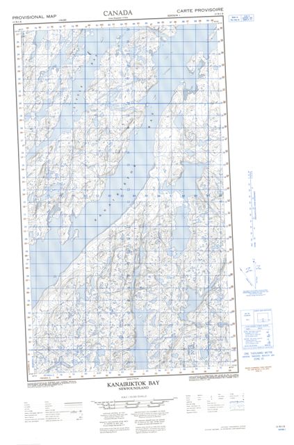 Kanairiktok Bay Topographic map 013N01E at 1:50,000 Scale