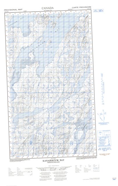Kanairiktok Bay Topographic map 013N01W at 1:50,000 Scale