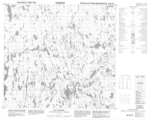 Lac Pilliamet Topographic map 014E05 at 1:50,000 Scale