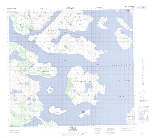 Nutak Topographic map 014F05 at 1:50,000 Scale