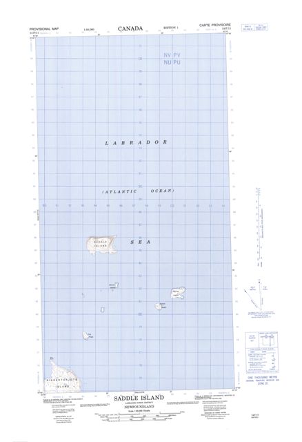 Saddle Island Topographic map 014F11 at 1:50,000 Scale
