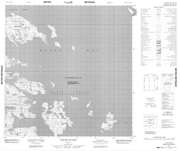 Ilikok Island Topographic map 016E06 at 1:50,000 Scale