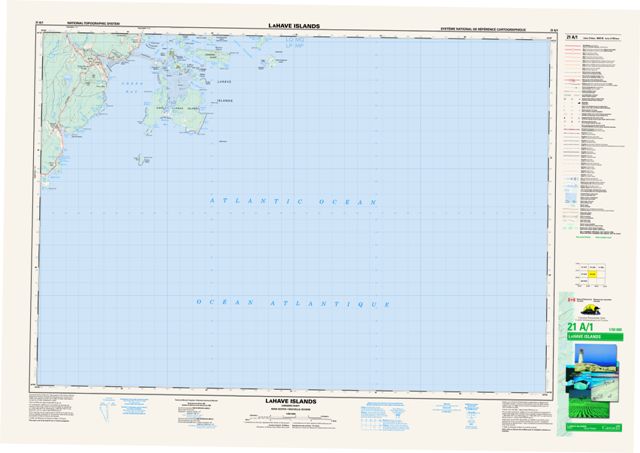 Lahave Islands Topographic map 021A01 at 1:50,000 Scale