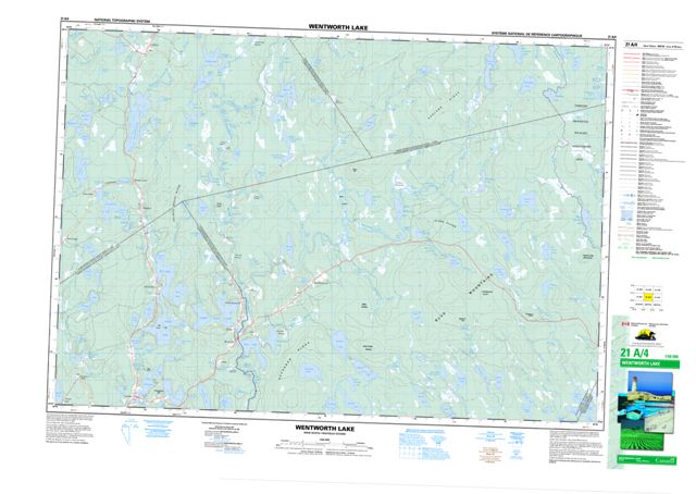 Wentworth Lake Topographic map 021A04 at 1:50,000 Scale