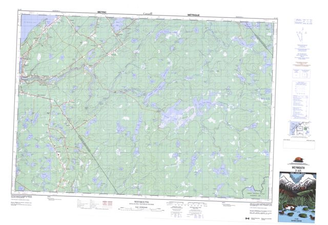 Weymouth Topographic map 021A05 at 1:50,000 Scale