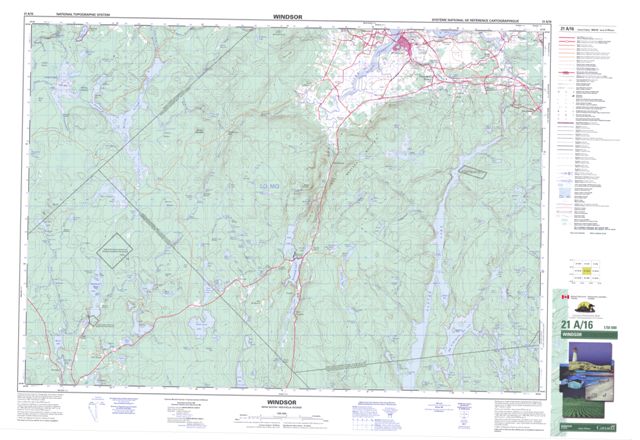 Windsor Topographic map 021A16 at 1:50,000 Scale