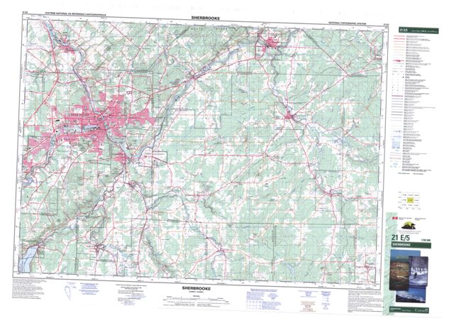 Sherbrooke Topographic map 021E05 at 1:50,000 Scale