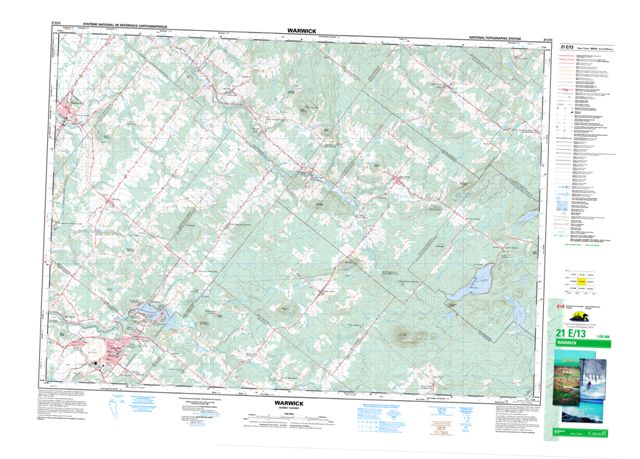 Warwick Topographic map 021E13 at 1:50,000 Scale